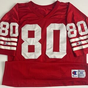 San Francisco 49ers Jerry Rice #80 Champion Jersey - Red, size 48 (Large)